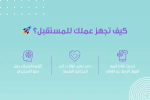 صورة إرشادية بعنوان: كيف تجهز عملك للمستقبل؟ تحتوي على قائمة من ثلاث نقاط رئيسية وهي تحديث نقاط البيع لقبول الدفع عبر الهاتف، دمج برامج الولاء داخل المحافظ الرقمية، وتثقيف العملاء حول طرق الاستخدام.